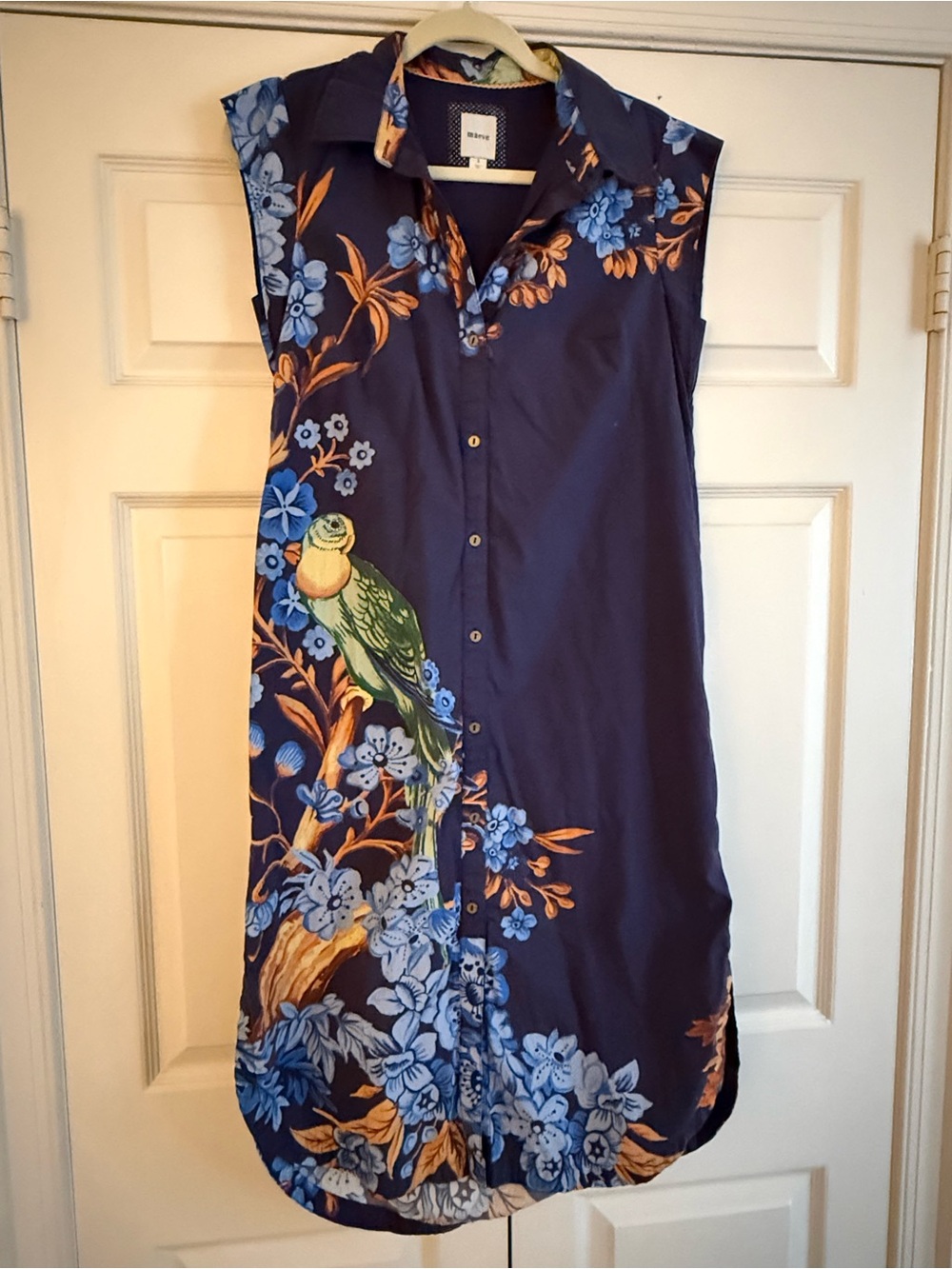 Maeve Sleeveless Navy Shirt Dress
